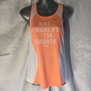 Nike Women's 15K Toronto 2015 Dri-Fit Tank Top Nike Orange White Running Run S